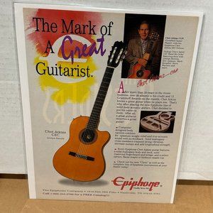 Chet Atkins - CEC - Antique Natural - Epiphone Guitars - 1996 Print Ad